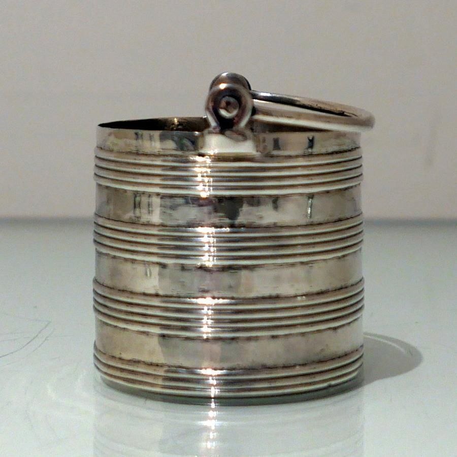 Early 18th Century Antique George II Sterling Silver Cream Pail London 1733 Ayme Videau photo furniture