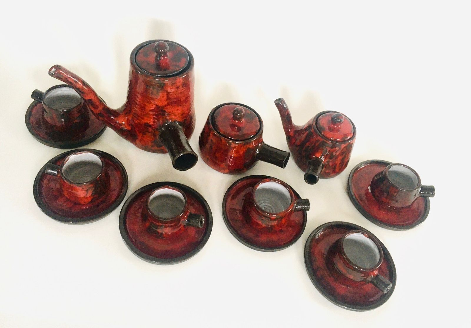Art Pottery Koffieservies Van P. Bey, Italië, Ca. Jaren 1960 photo for sale
