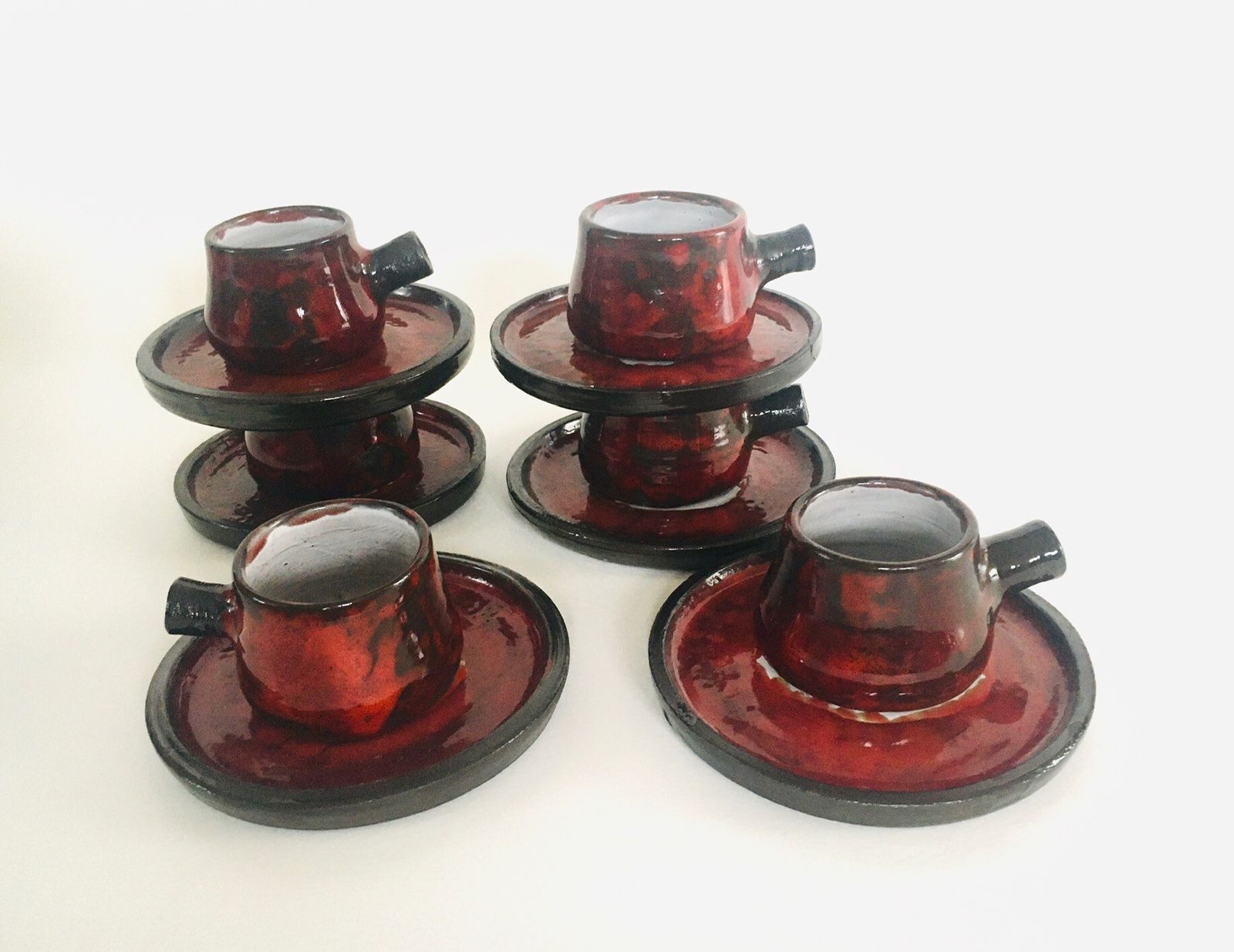 164.92 Art Pottery Koffieservies Van P. Bey, Italië, Ca. Jaren 1960 photo