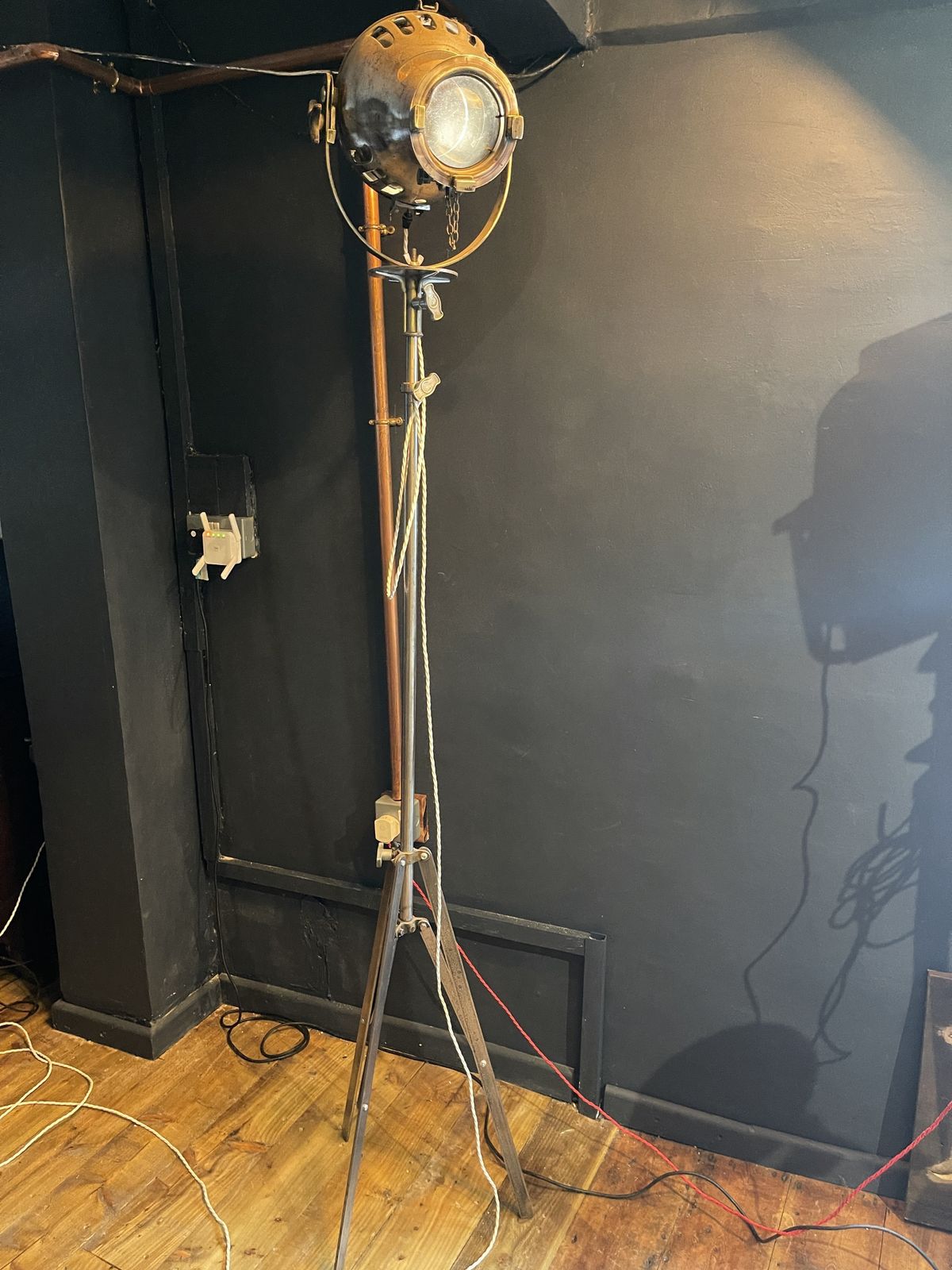 Rare Furse Theatre Light On A Very Rare And Original Polished Chrome And Brass Stand photo Lighting