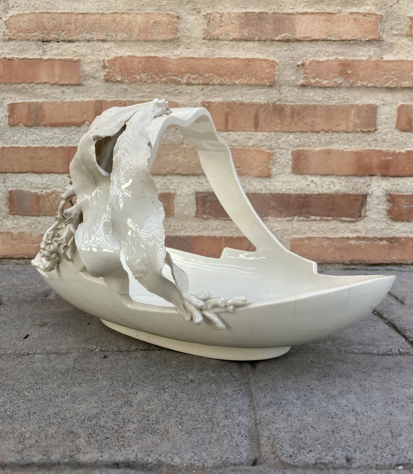 Antique French Porcelain Basket With Floral Decoration By Hb & Cie Choisy Le Roi photo 936.0