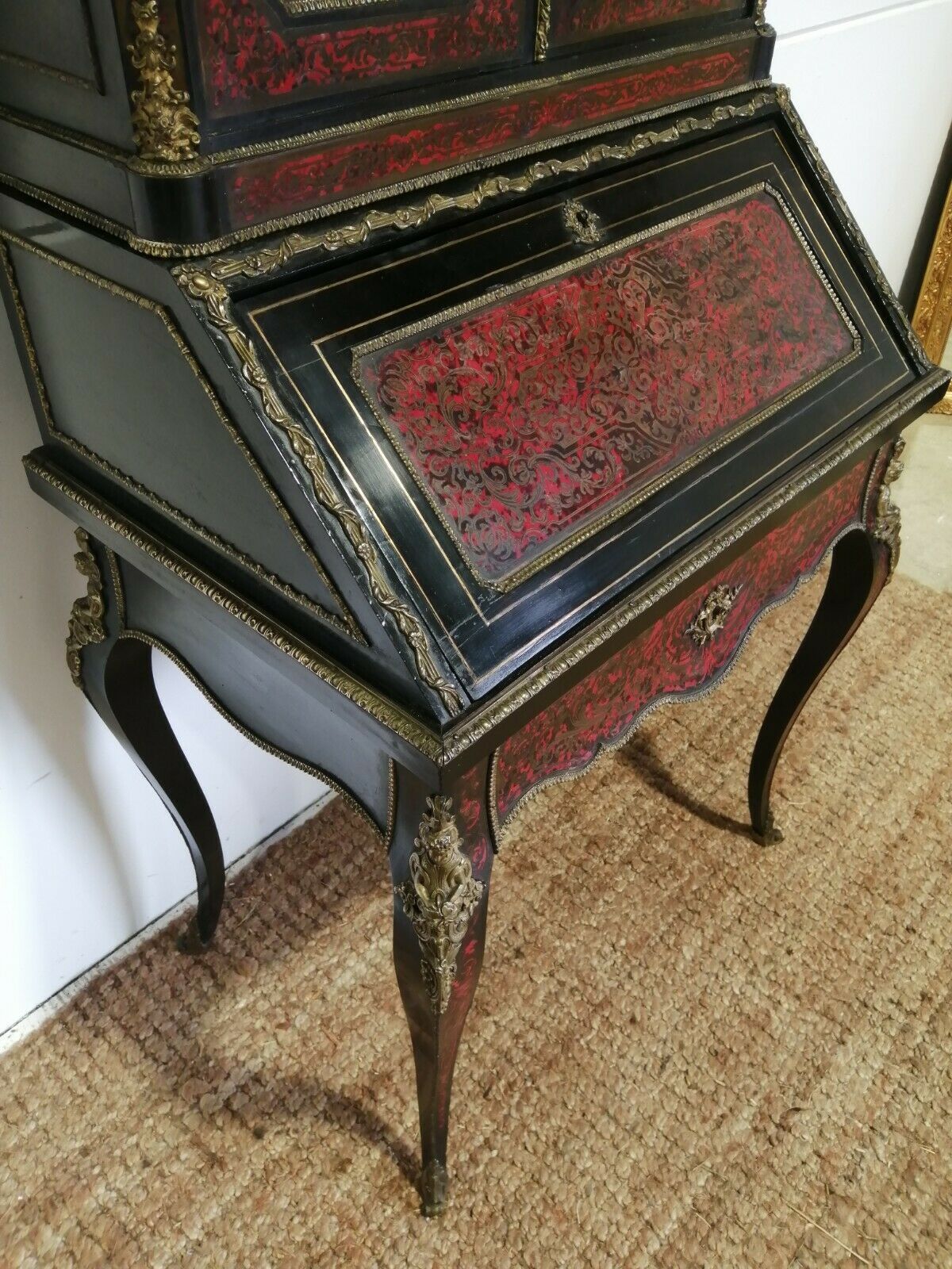 Antique 19th Century French Boulle Cabinet ~ Professionally Restored photo vinterior