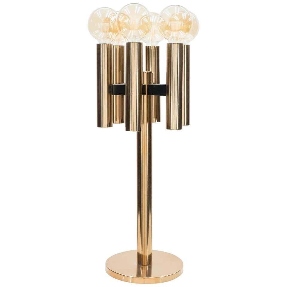 Grande lampe de table ou lampadaire danois Jo Hammerborg en cuivre, années 1960 photo furniture
