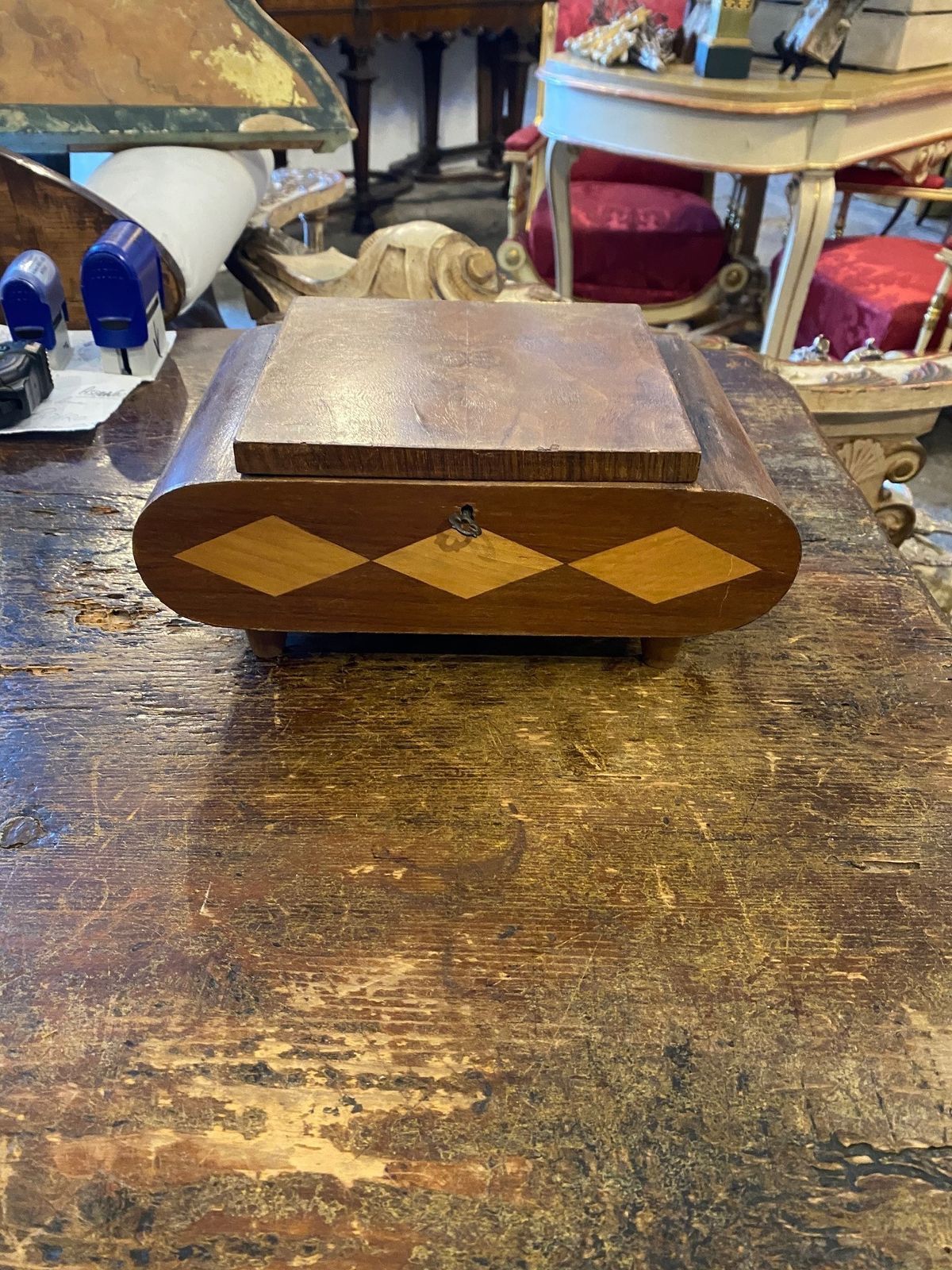 20yh Century, Mid Century Modern Mahogany Art Deco Jewelery Box . photo furniture