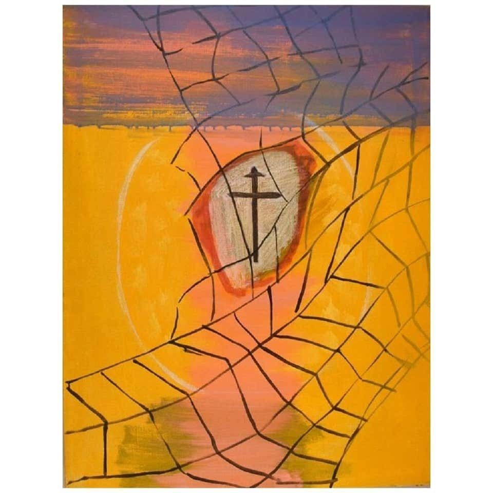 Ivy Lysdal, Acrylic On Canvas, Abstract Modernist Painting, Late 20th Century