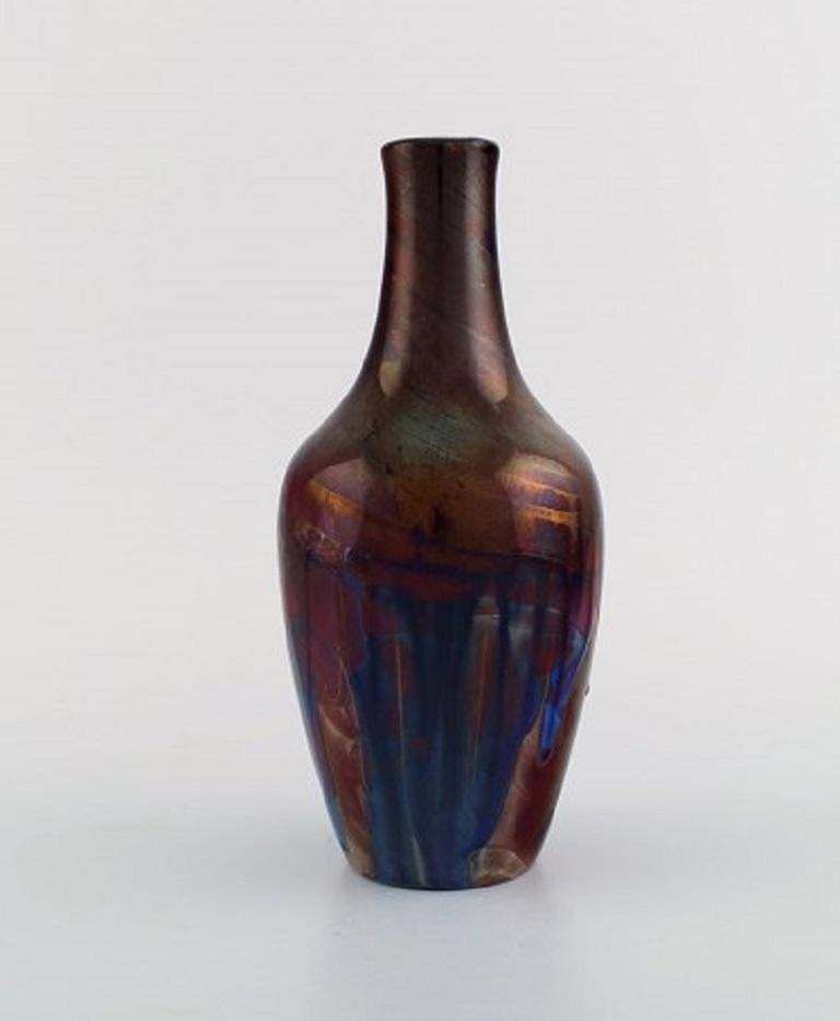 Karl Hansen Reistrup For Kähler, Antique Vase In Glazed Ceramics, 1890s photo for sale