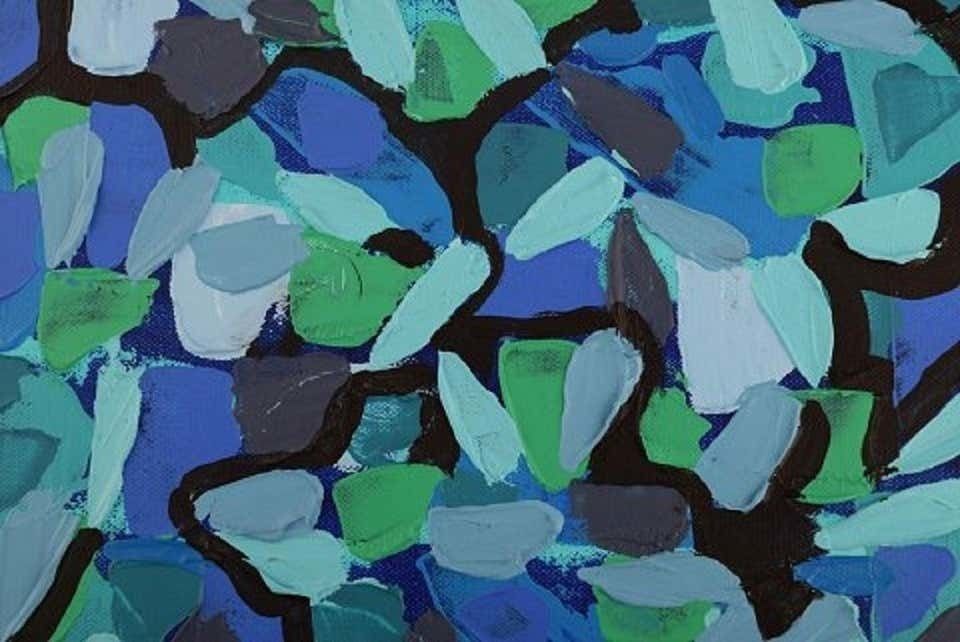 Ivy Lysdal, B. 1937. Acrylic On Canvas. Abstract Modernist Painting. Dated 2013 photo for sale