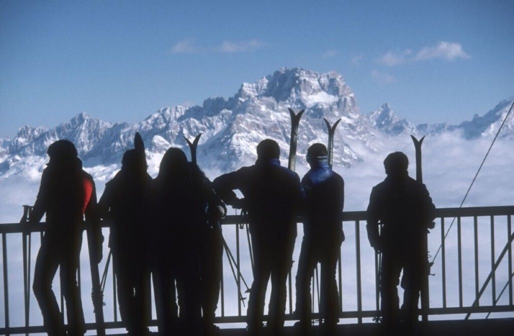 Slim Aarons 'Cortina D’ampezzo View' 1982 C Type Print Framed In White photo for sale