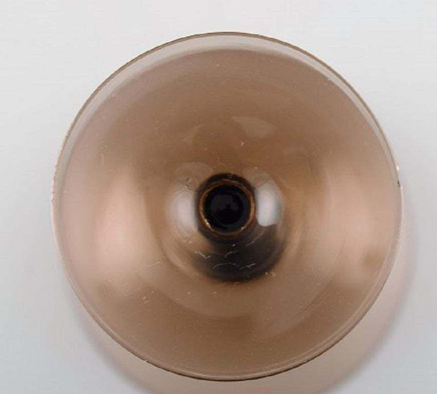 Service à liqueur Art déco en verre soufflé bouche fumé, Simon Gate pour Orrefors photo vintage