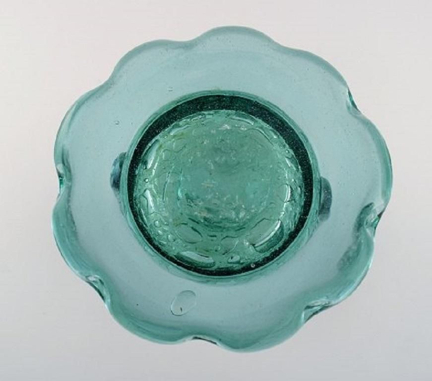 Karin Hammar For Stockholm Glasbruk, A Pair Of Vases In Turquoise Art Glass photo buy