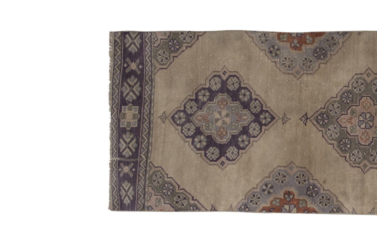 Oushak Runner Rug Turkish Hand Knotted Distressed Hallway Rug 75 X 348 Cm photo vinterior
