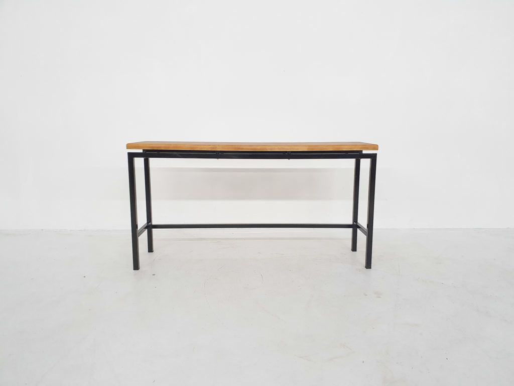 Mid Century Teak And Metal Side Table, The Netherlands 1960s