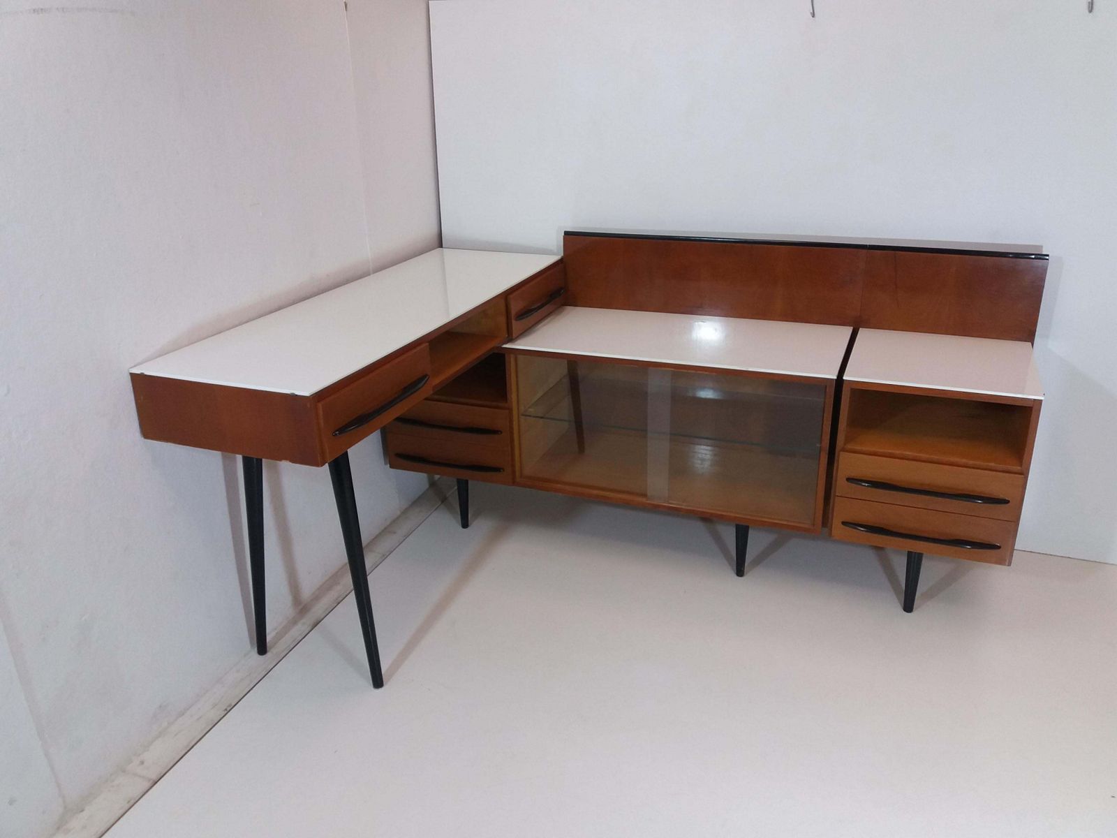 Composition Chest Of Drawer And Writing Desk Designed By Mojmít Požár, 1960s photo for sale