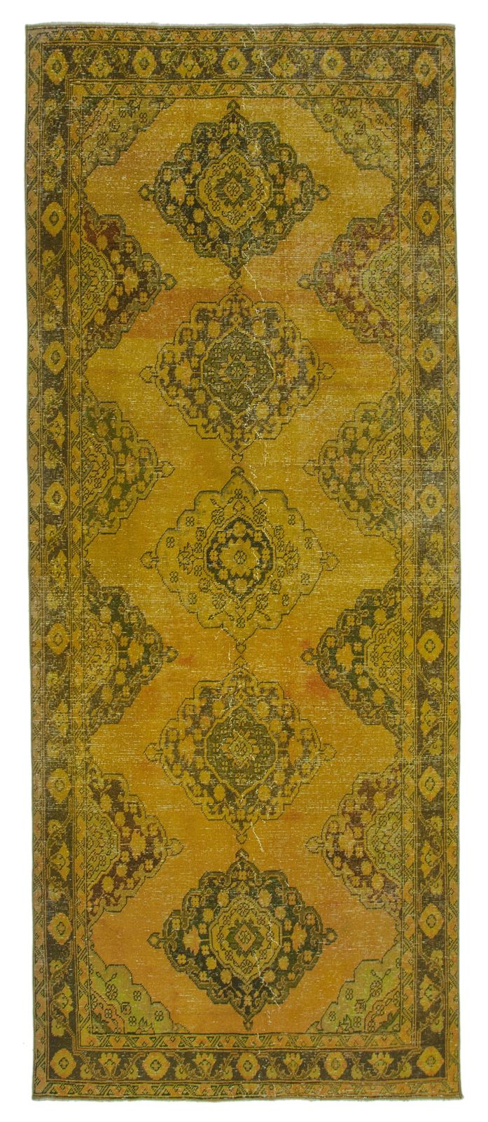 Vintage Antique Yellow Runner Carpet
