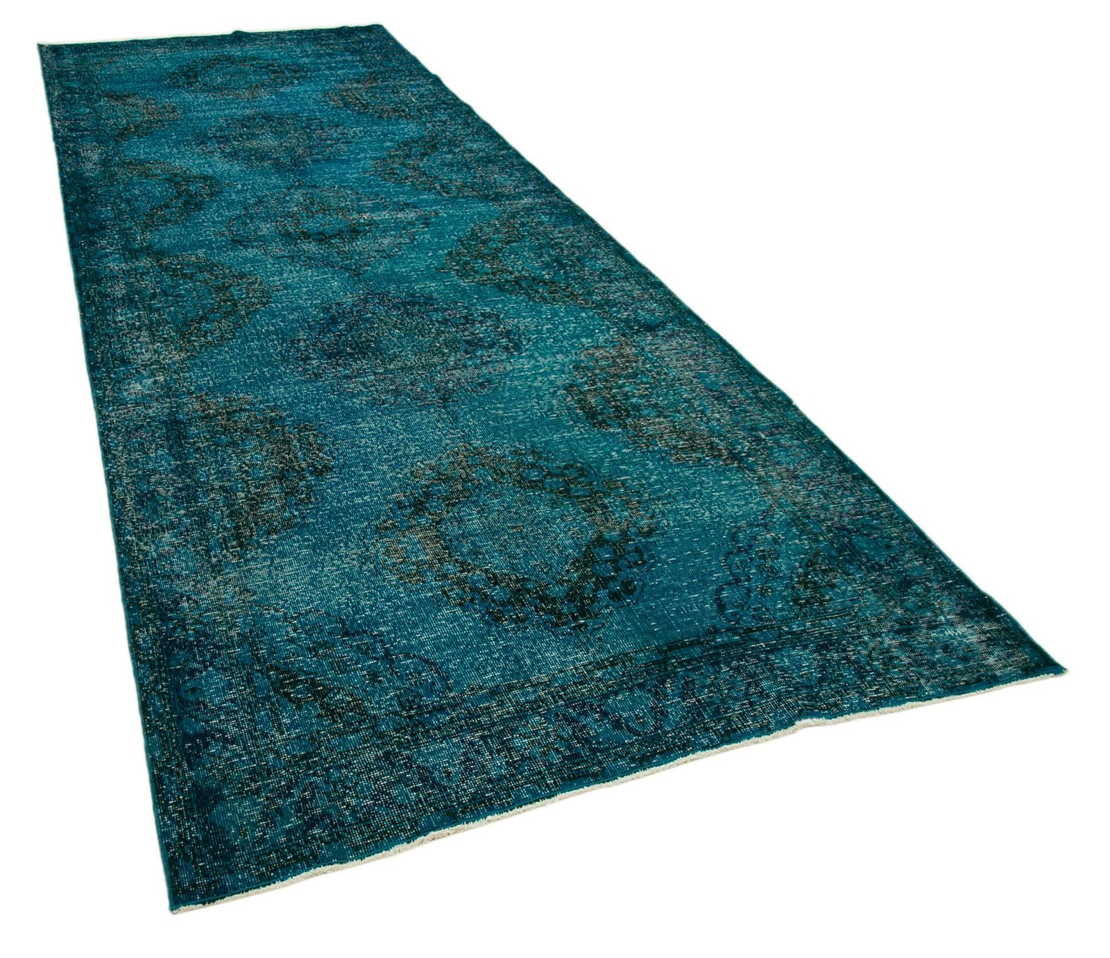 Vintage Antique Turquoise  Runner Carpet photo Textiles
