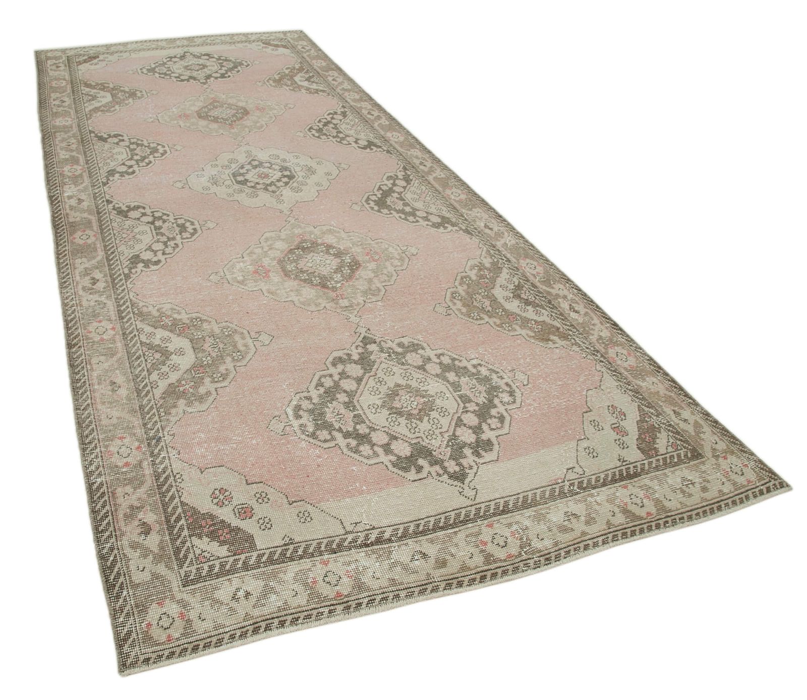 Vintage Antique Beige Runner Carpet photo vinterior