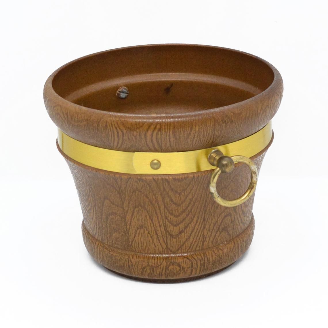 photo furniture Flower Pot With Plastic Cover, Emsa Germany 1970s