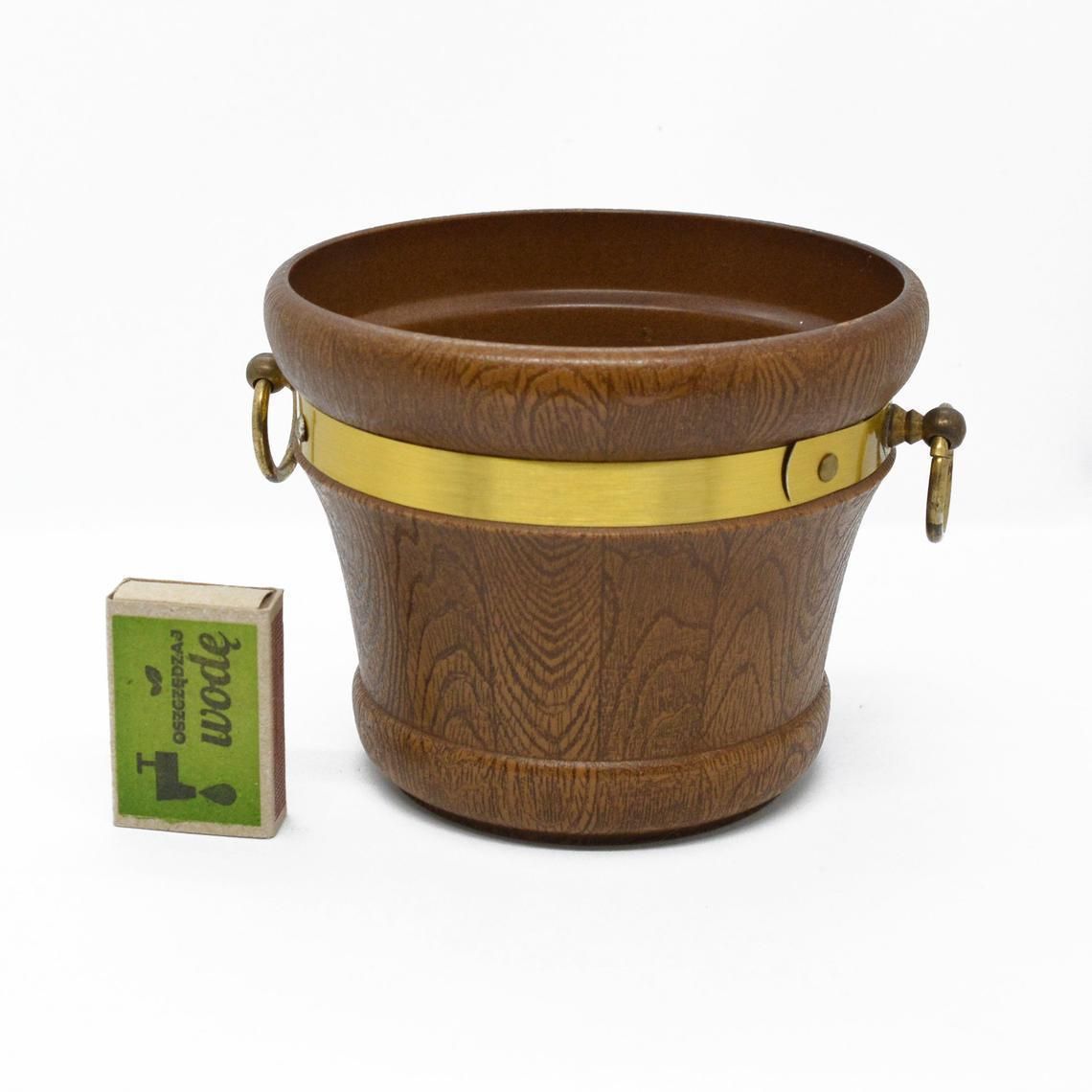 photo for sale Flower Pot With Plastic Cover, Emsa Germany 1970s
