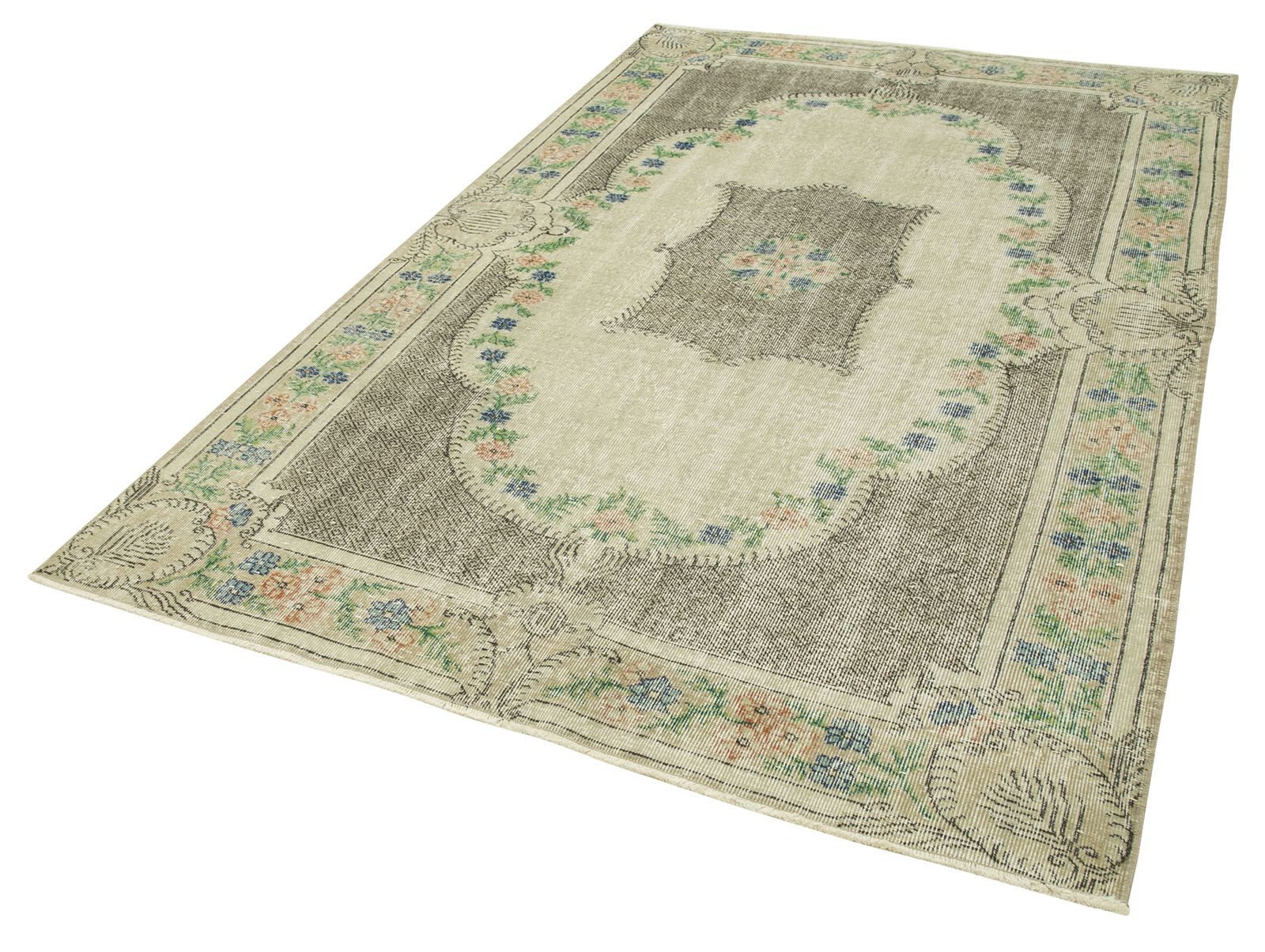 Antique Turkish Distressed One Of A Kind Unique Kayseri Rug photo for sale