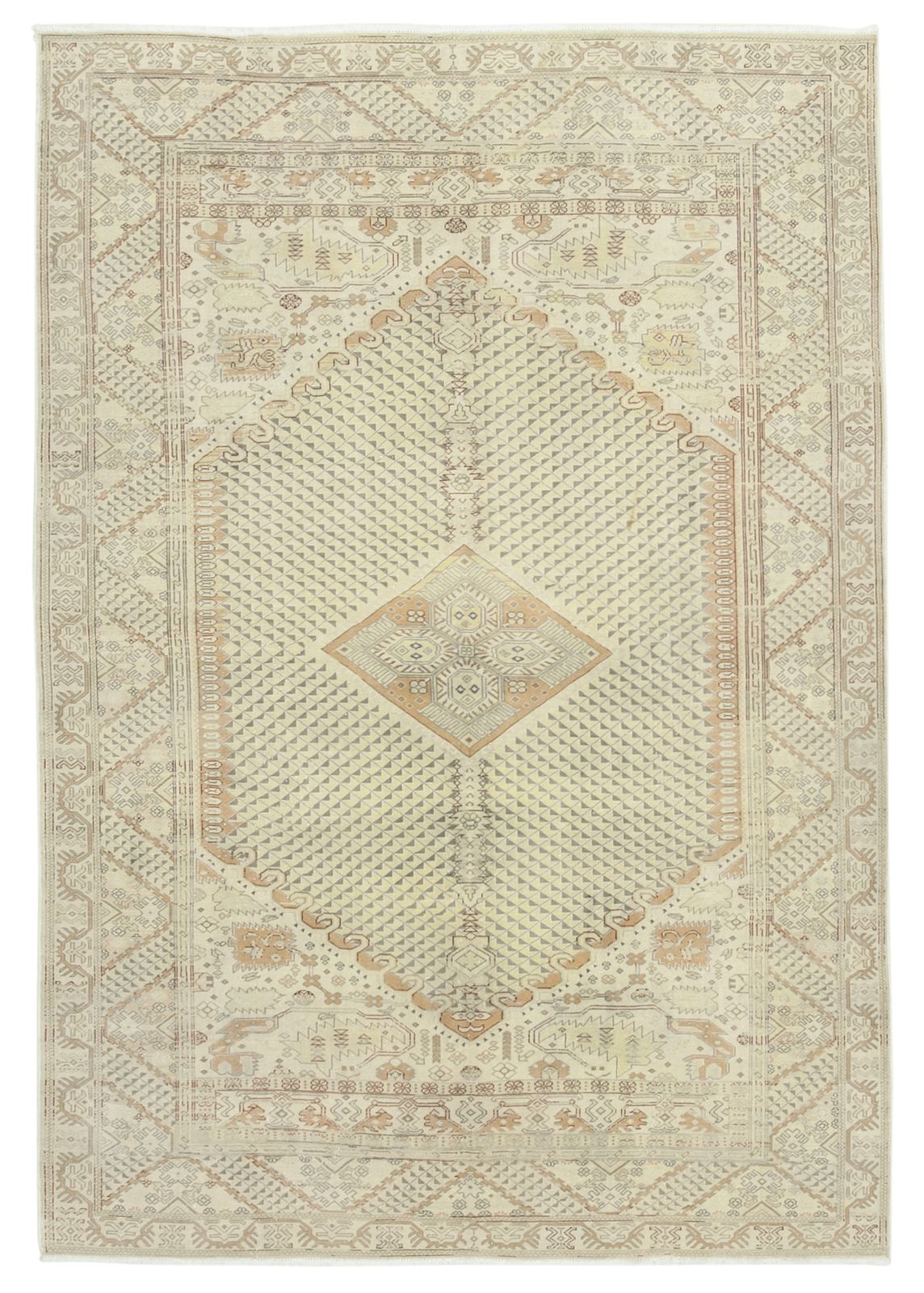 Antique Turkish Distressed One Of A Kind Unique Kayseri Rug