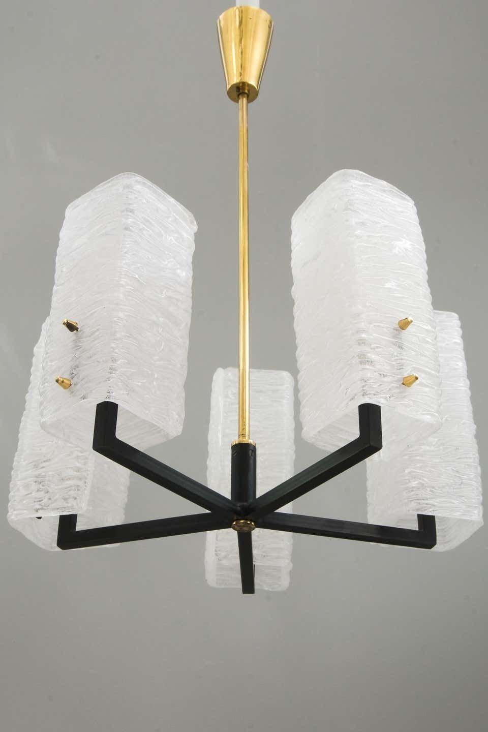 J.T. Kalmar Frosted Glass Chandelier, Vienna, Circa 1960s photo buy