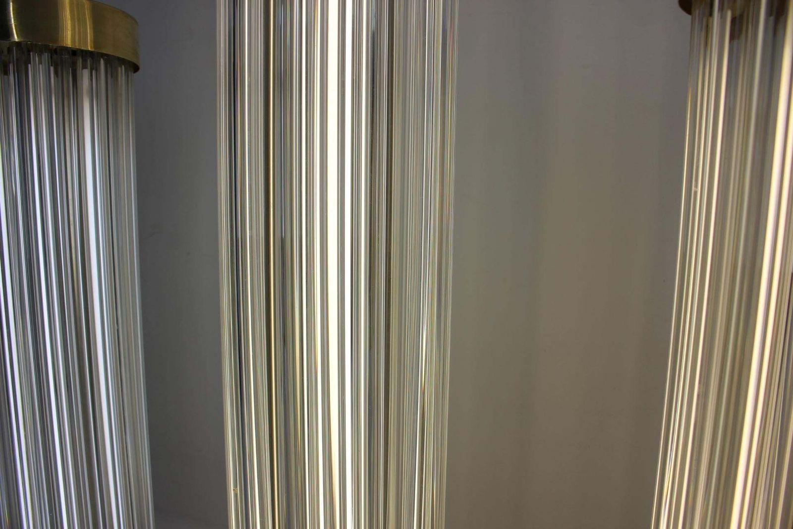 Rare Set Of Glass Brass Floor Lamps By Kamenicky Senov/Preciosa, 1960s photo vintage