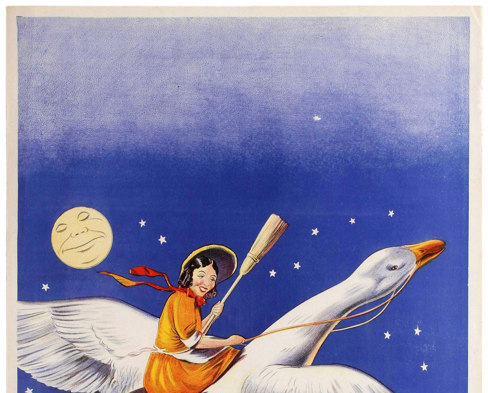 Original Vintage 30s Theatre Advertising Poster Featuring Mother Goose photo furniture