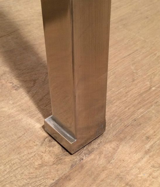 Guy Lefèvre. Brushed Steel Square Coffee Table. Circa 1970 photo buy