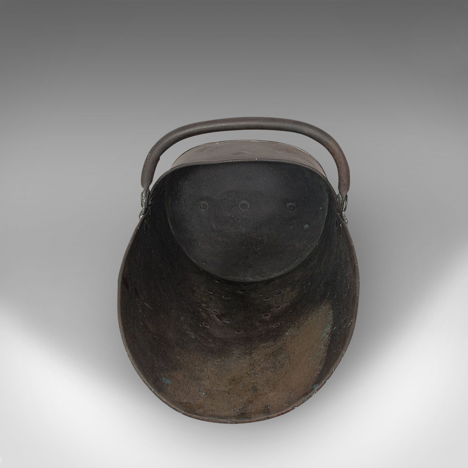 Antique Helmet Scuttle, English, Copper, Fireside, Coal, Bucket, Victorian, 1870 photo buy