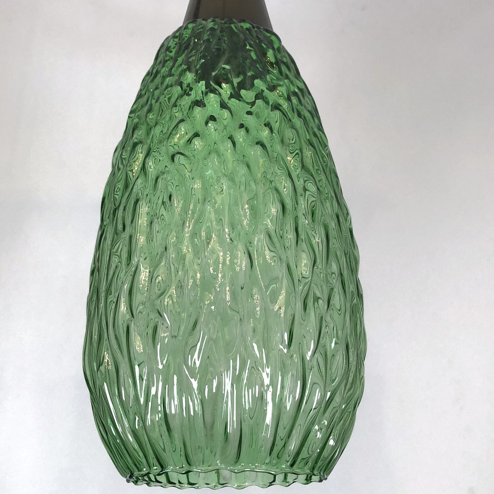 Set Of Two Vintage Italian Metal And Glass Pendant Lamps From 60s photo Lighting
