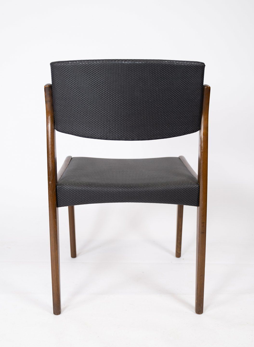 Set Of Four Dining Chairs Of Black Upholstery And Dark Wood Of Danish Design From The 1960s. photo buy