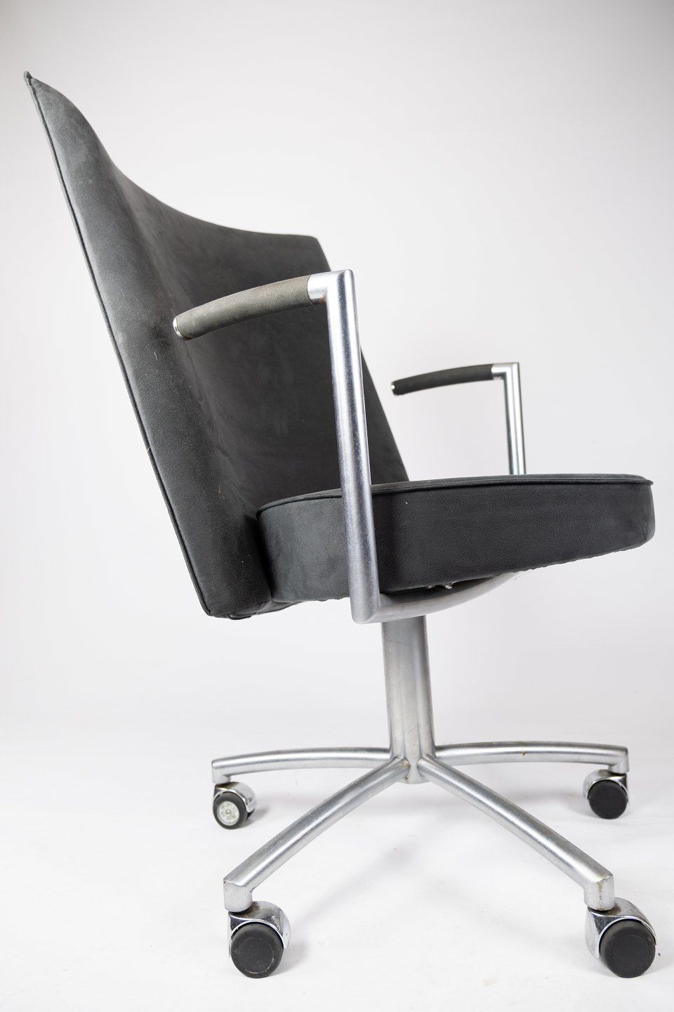 Office Chair, Model Ej70, Upholstered In Dark Gray Fabric Designed By Johannes Foersom And Peter Hiort Lorentzen, And Manufactured By Erik Jørgensen. photo vinterior
