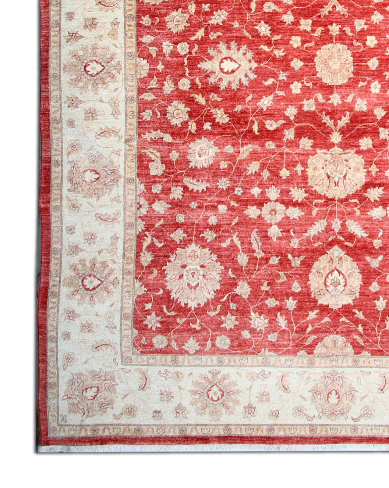 Large Traditional Red Ziegler Sultanabad Rug, Vintage Handmade Wool Oriental Carpet  275x357 Cm photo vinterior