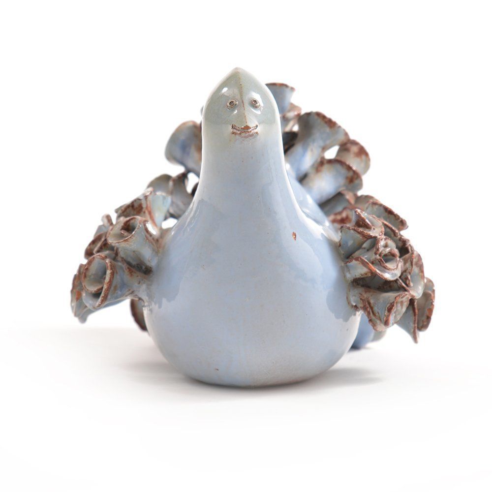 Hand Made Ceramic Pigeon Sculpture, Czechoslovakia 1960s photo furniture