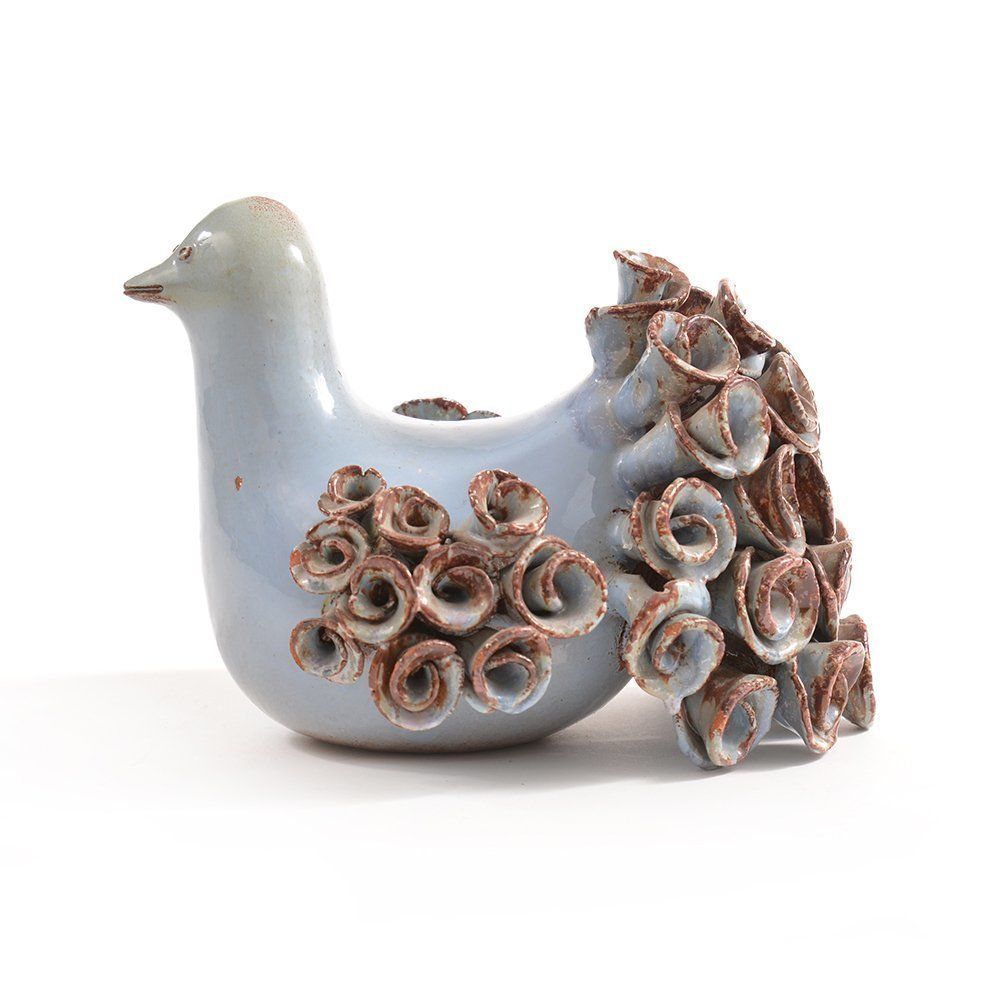 Hand Made Ceramic Pigeon Sculpture, Czechoslovakia 1960s