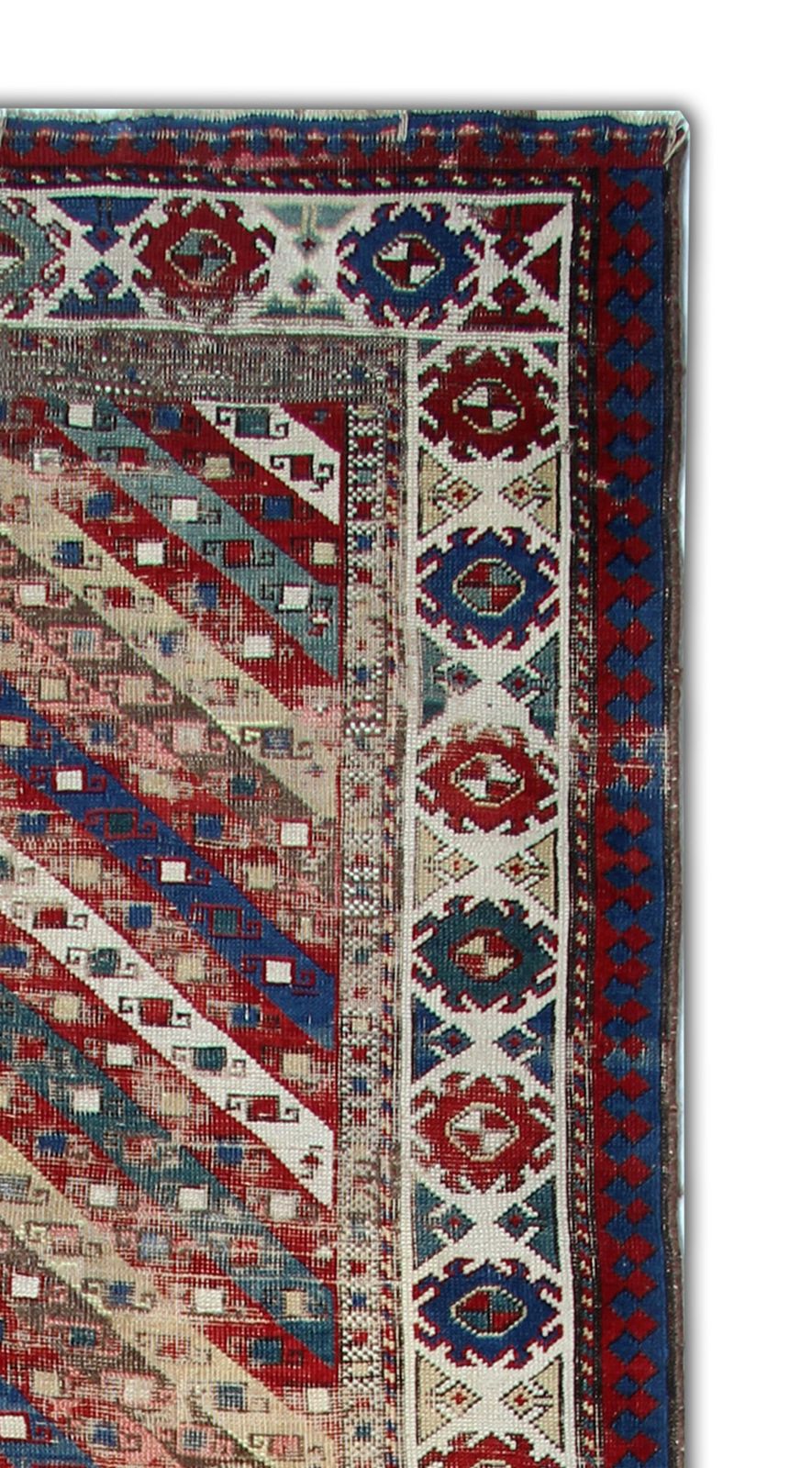 Hand Made Antique Wool Caucasian Ganjeh Runner Rug 90x323cm photo 1850.0