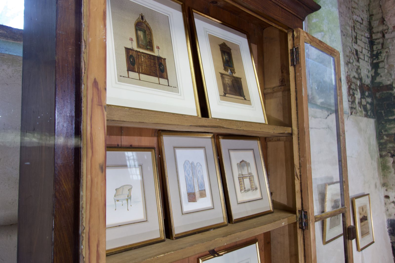 photo furniture Twelve 20th Century Watercolour Paintings   Featuring W.&J. Sloane Furniture