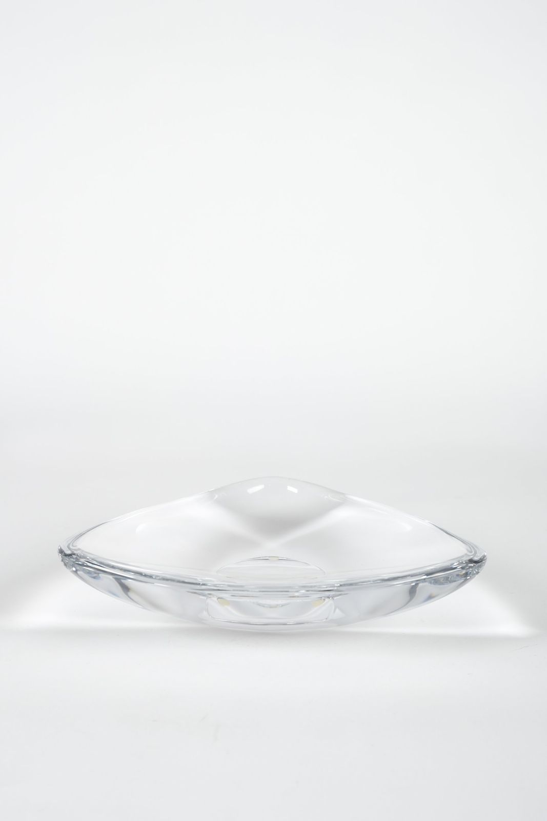 Orrefors Triangle Bowl Signed 60s Sweden Below photo for sale