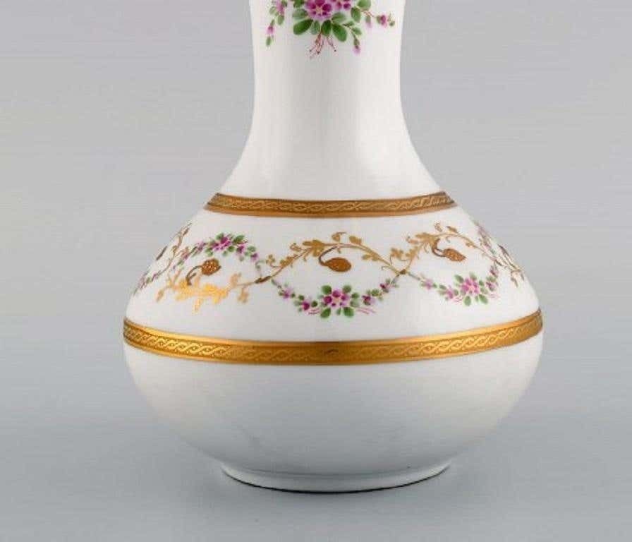 Limoges Vase In Hand Painted Porcelain With Floral And Gold Decoration, 1920s photo Home Decor