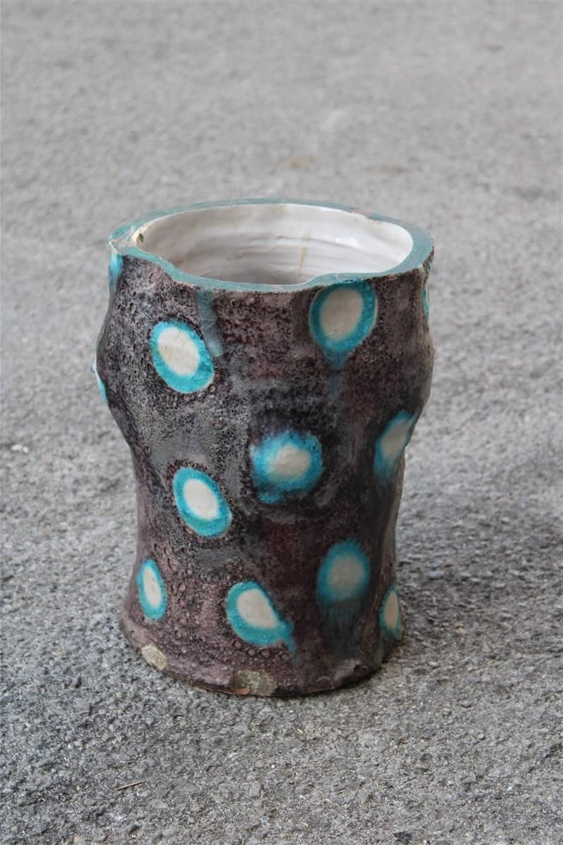 Ceramic Italian Vase Ceramica Artistica Solimene Guido Gambone Style Midcentury photo furniture