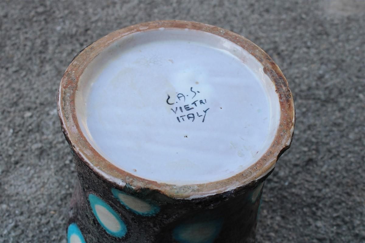 1588.0 Ceramic Italian Vase Ceramica Artistica Solimene Guido Gambone Style Midcentury photo