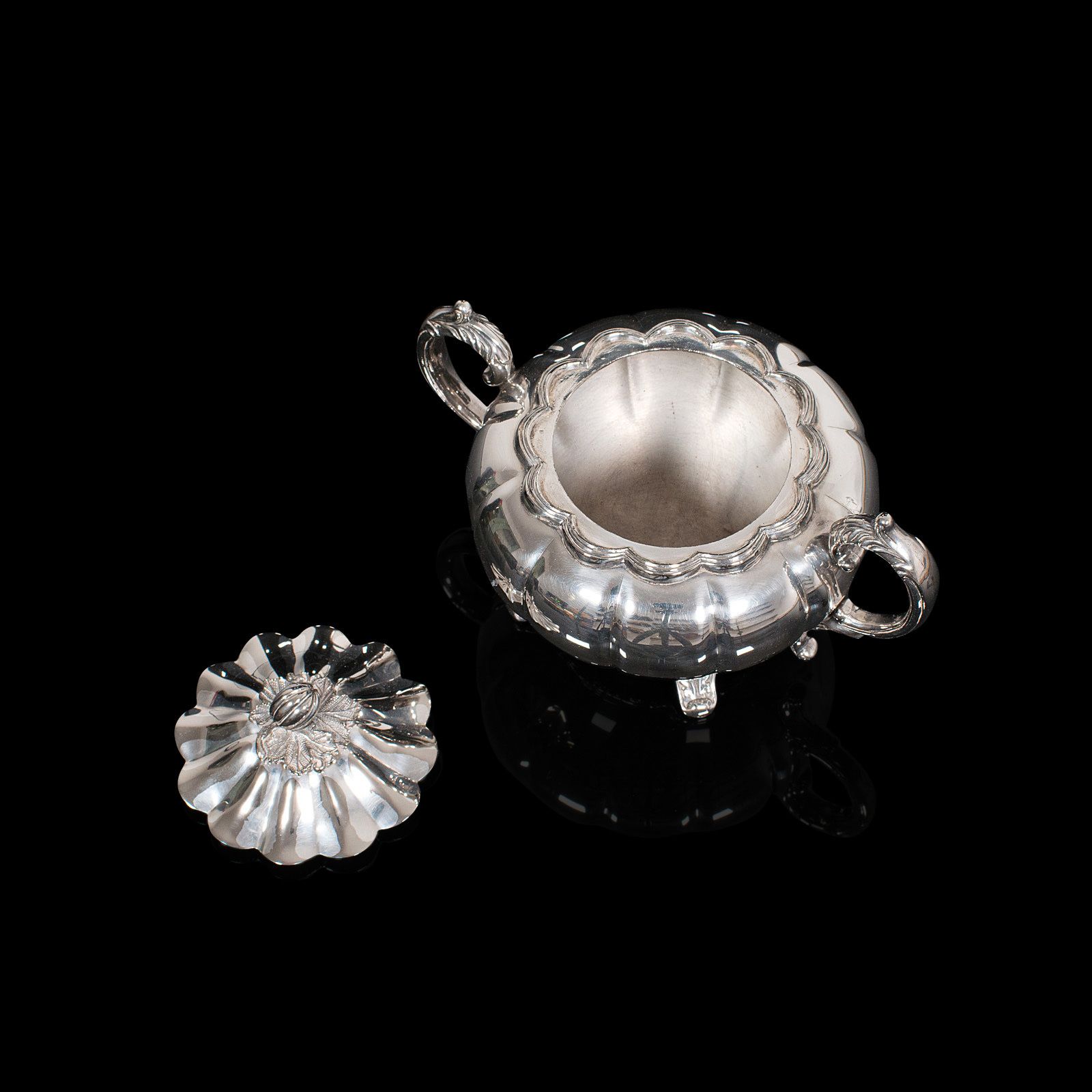 photo for sale Vintage Tea Service, English, Silver Plated, Teapot, Dish, Viners Of Sheffield
