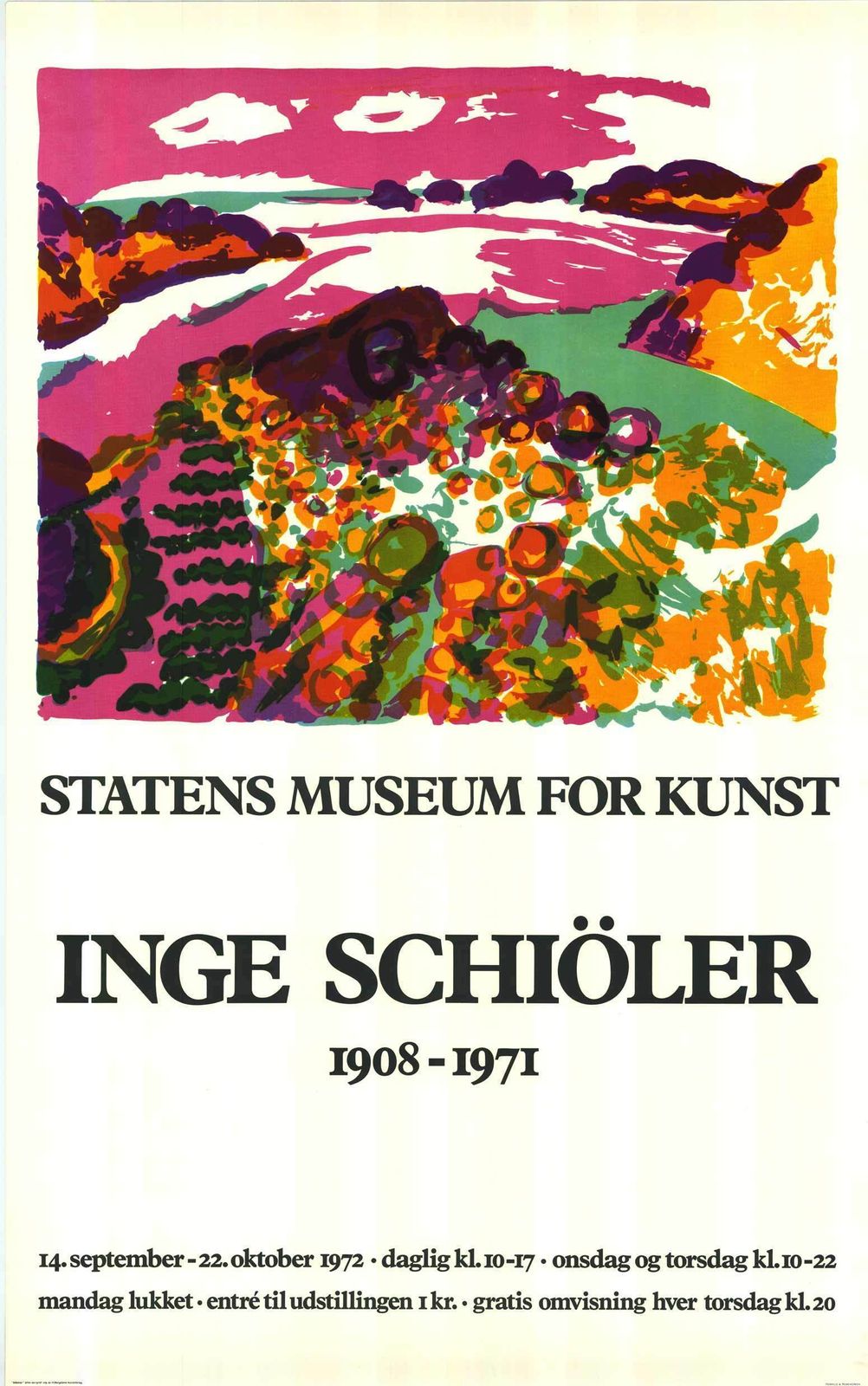 Inge Schiöler (1908 1971) – Poster For The Exhibition At Statens Museum For Kunst, Denmark