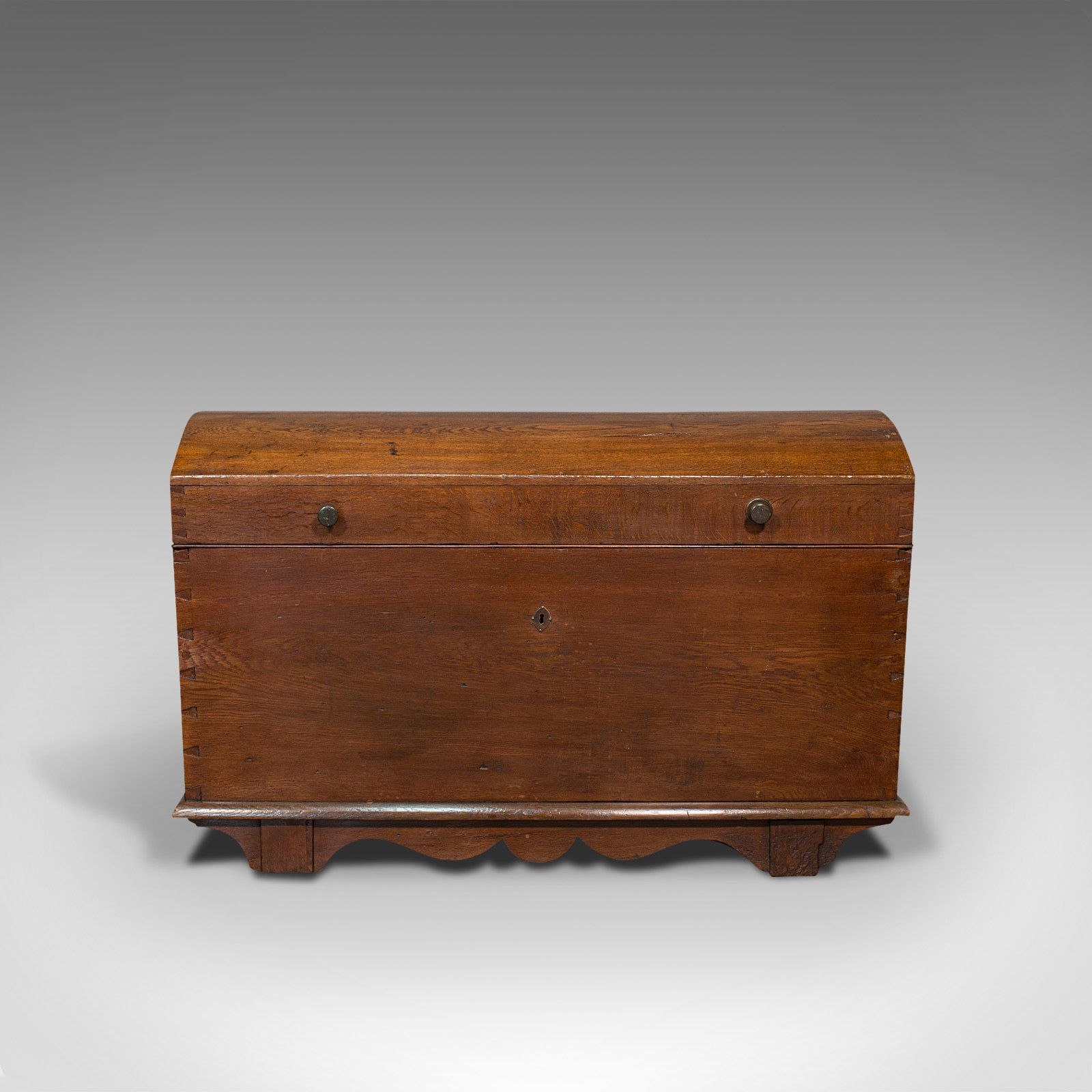 Large Antique Shipping Chest, English, Oak, Carriage Trunk, Georgian, Circa 1800 photo furniture