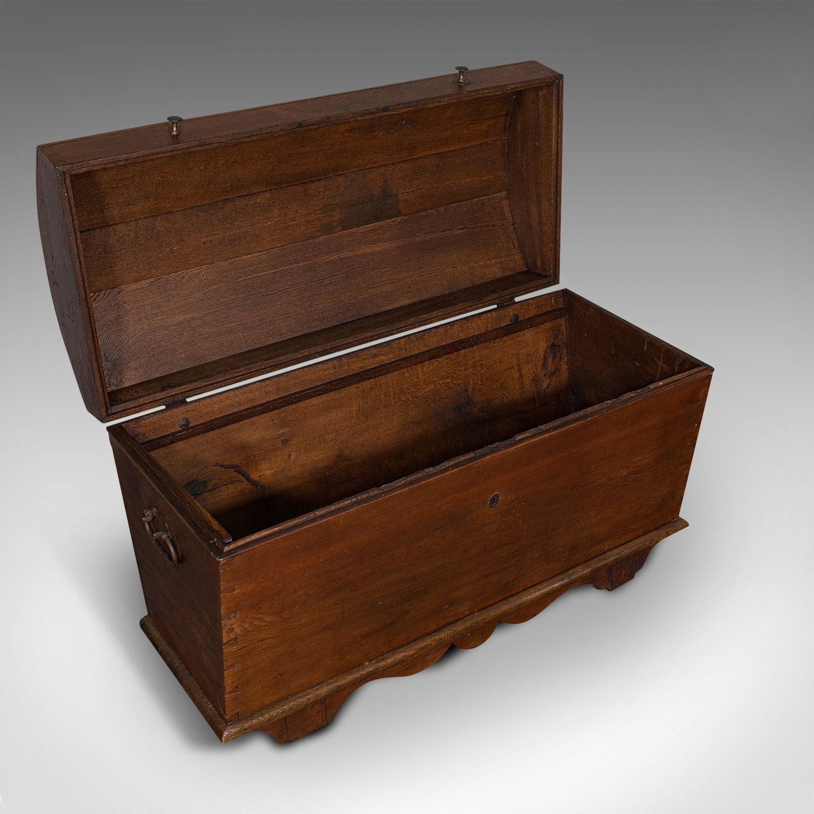 Furniture Large Antique Shipping Chest, English, Oak, Carriage Trunk, Georgian, Circa 1800 photo