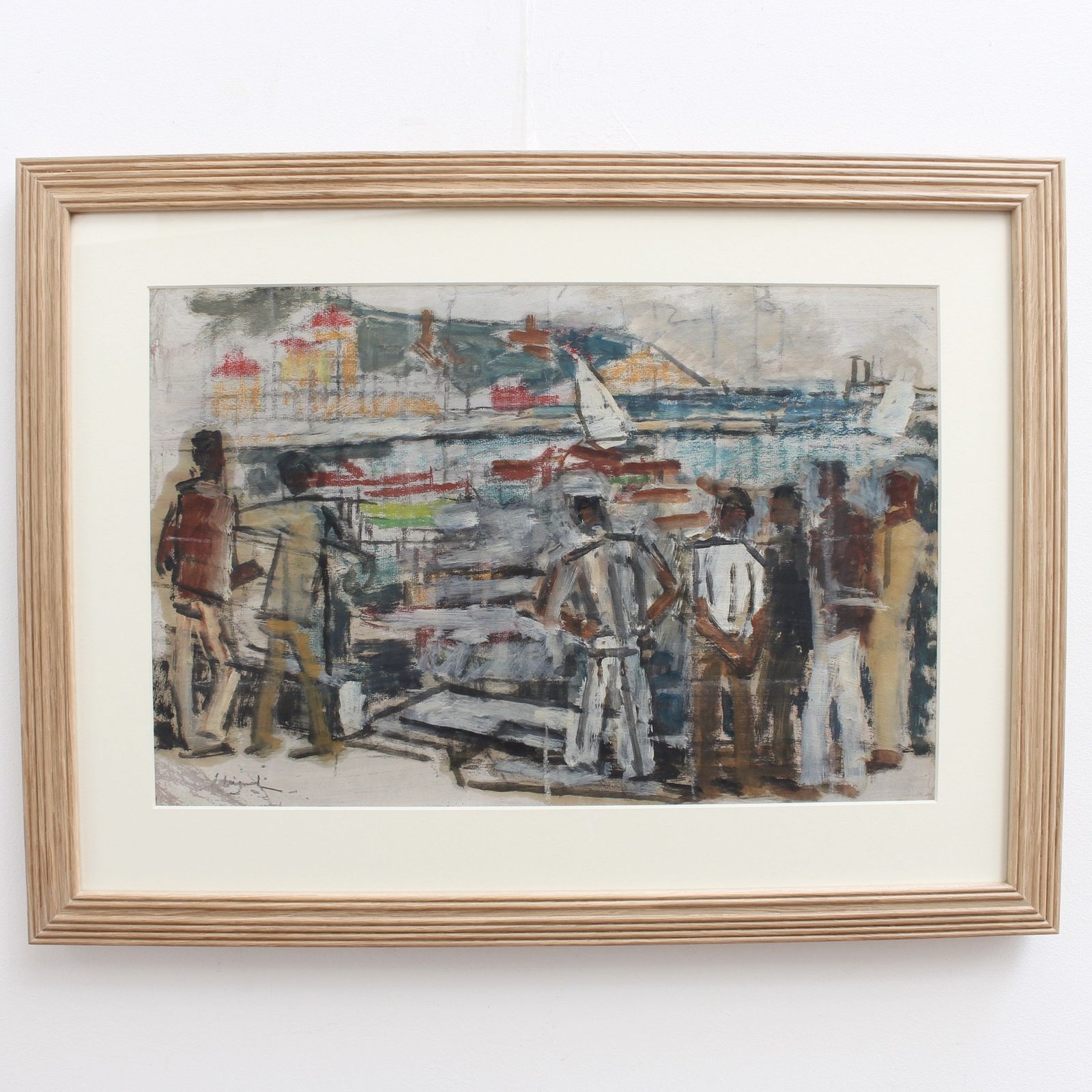 'Sailors In The Port Of Nice' By Alfred Salvignol (Circa 1950s)