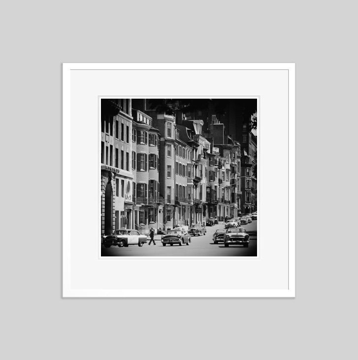 Slim Aarons 'Boston Street Scene' Circa 1955 Silver Gelatin Print Framed In White