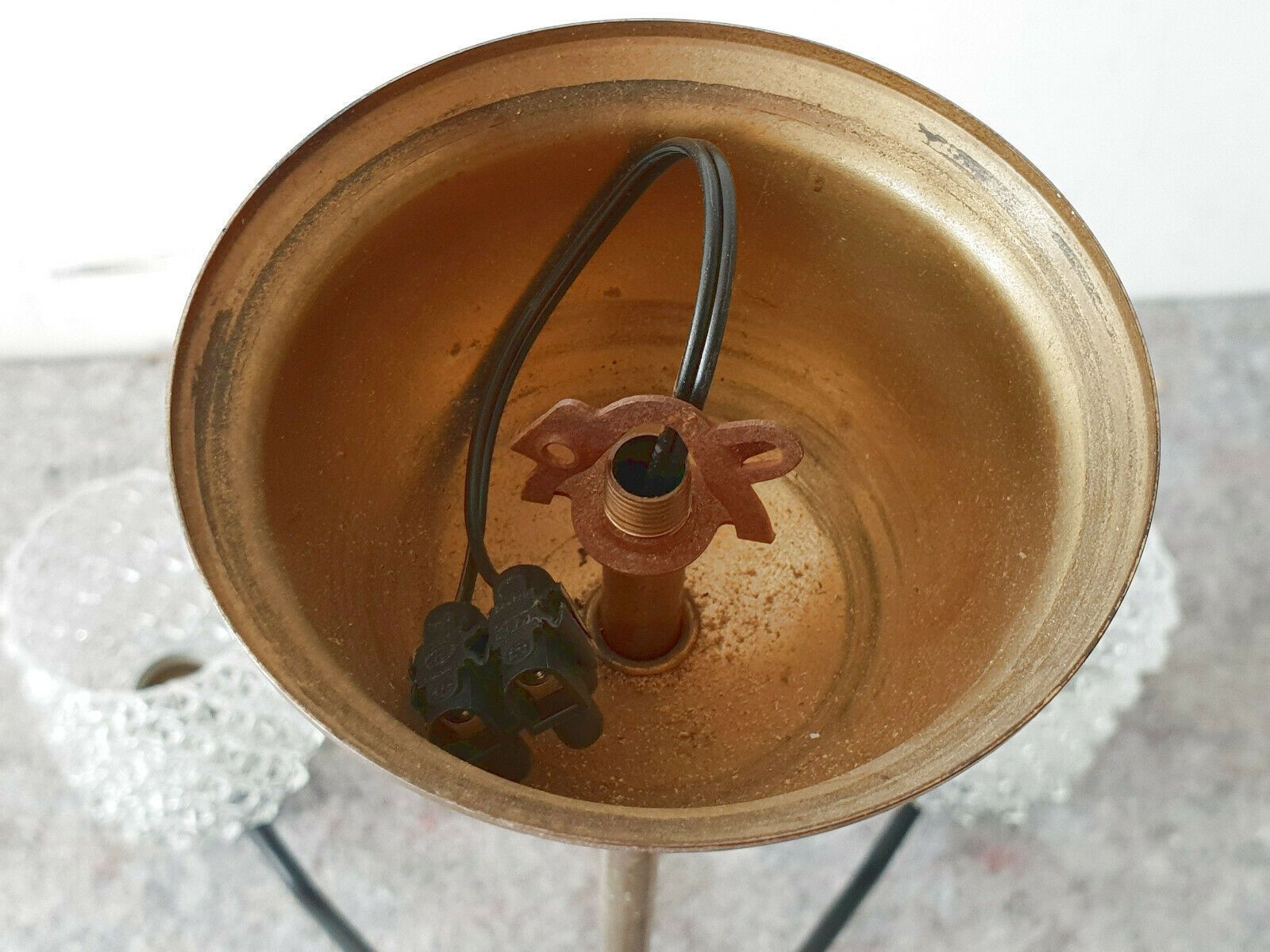 Vintage 1960 Scandinavian Ceiling Chandelier In Teak, Brass, Glass, Steel 1960s photo 454.0