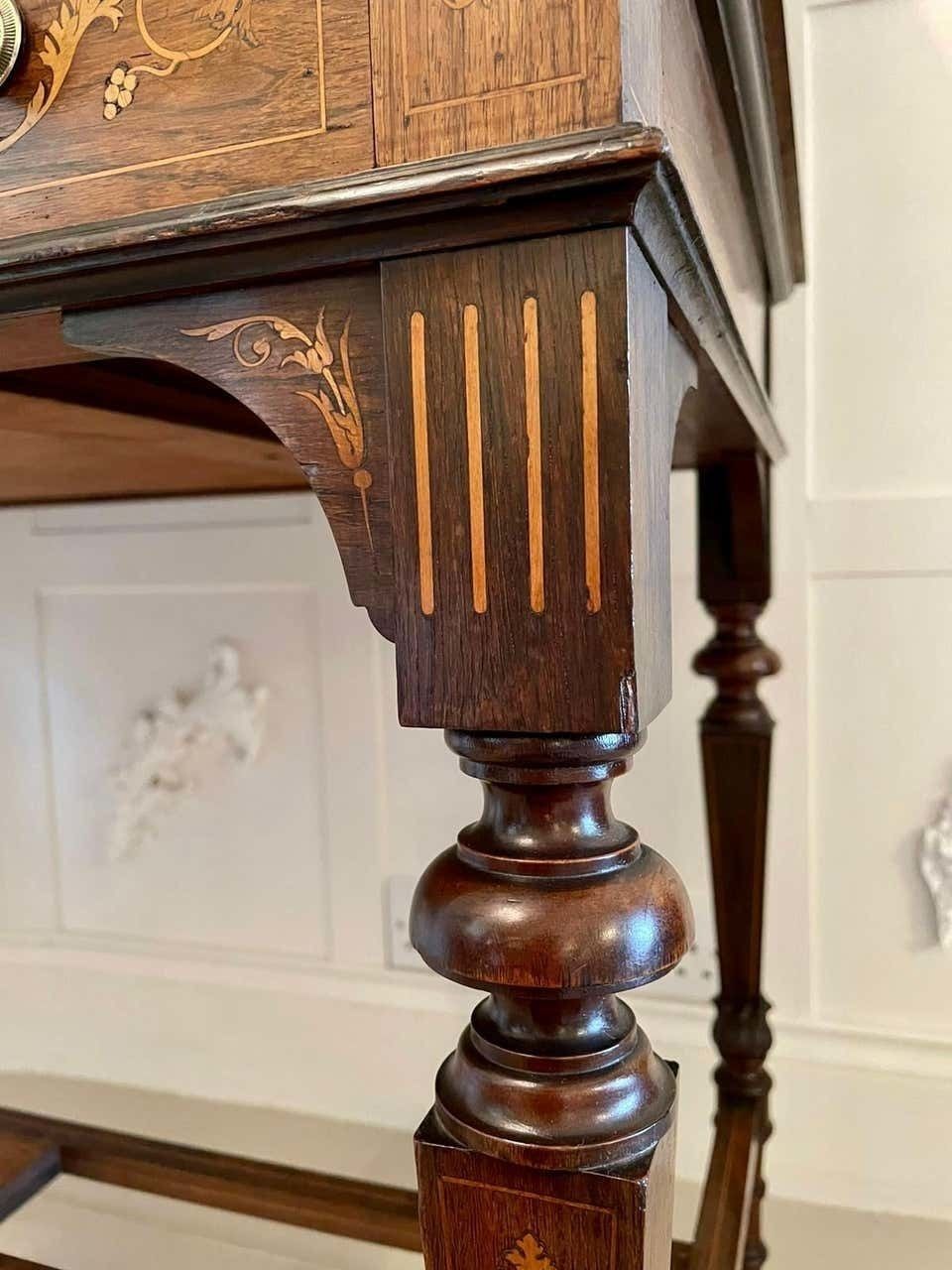 Antique 19th Century Victorian Inlaid Marquetry Writing Desk photo Furniture