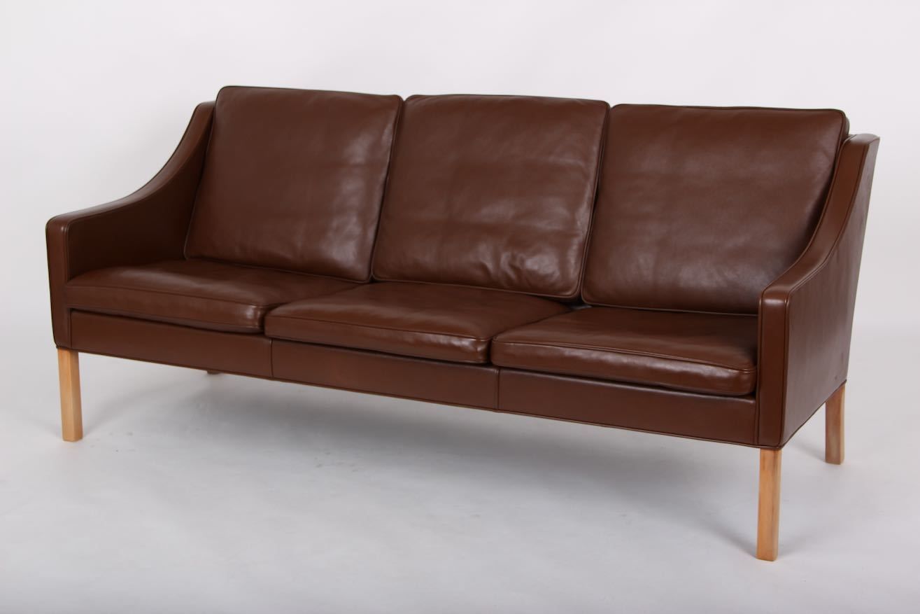 Borge Mogensen 3   Seat Sofa. Original Fredericia Furniture. Original Brown Leather. photo 5000.0